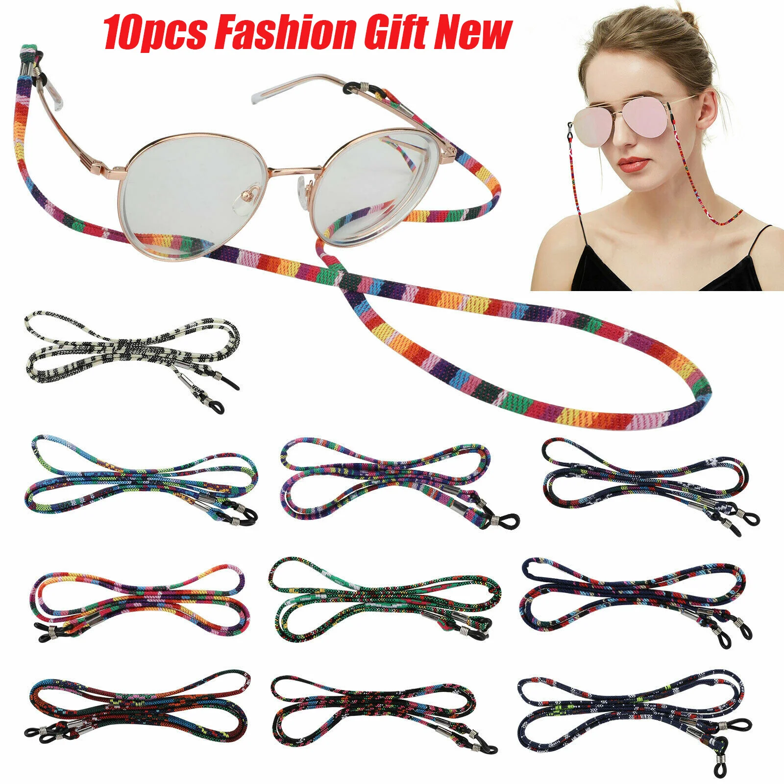 10X Sunglass Eyeglass Neck Strap Sports Read Glasses Cord Lanyard Holder String
