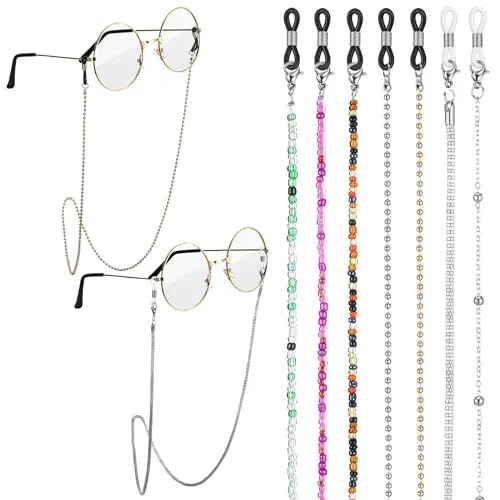 7 Pcs Eyeglass Chains Eyeglasses Strap Glasses Holder Necklace Multicolor